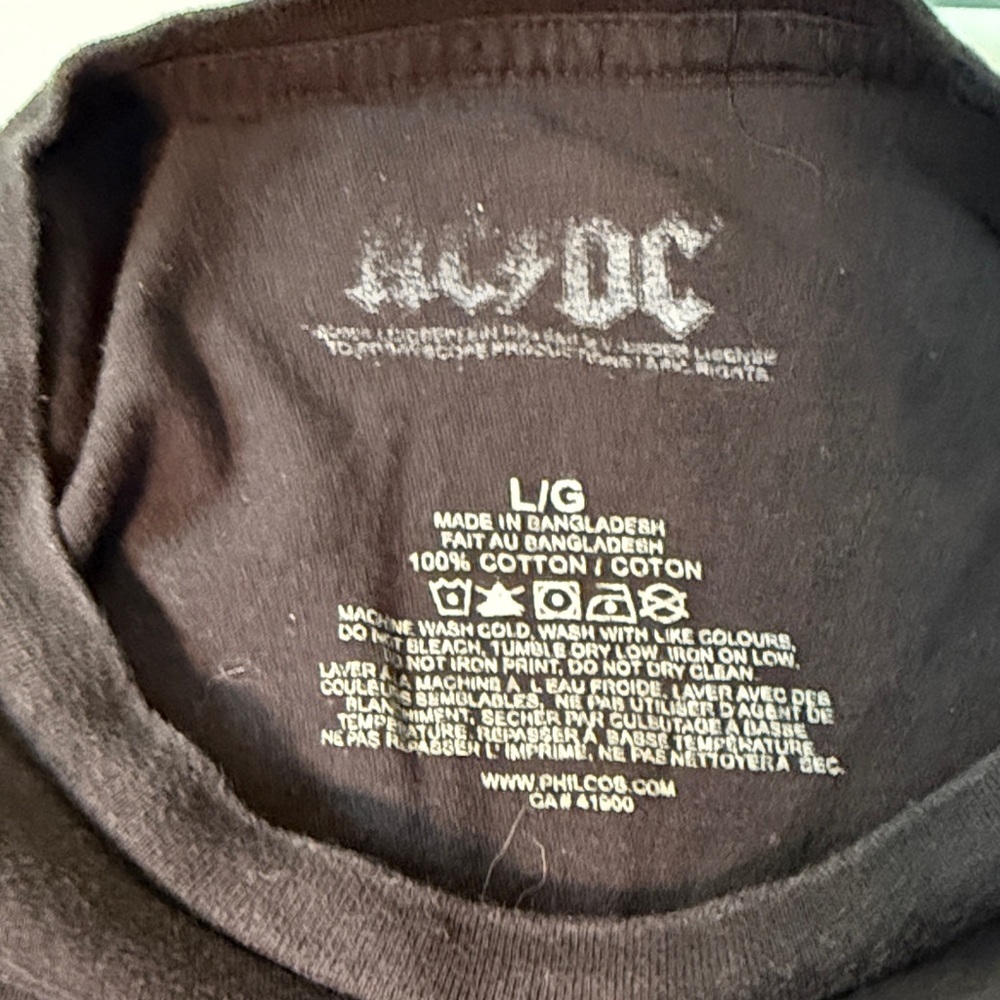 AC/DC Black Tee with Hells Bells and Flames Graphic - Picture 3 of 7
